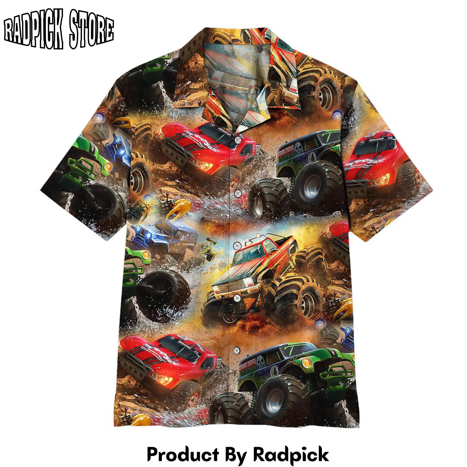 Radpick 3d monster truck hawaii shirt rp292533